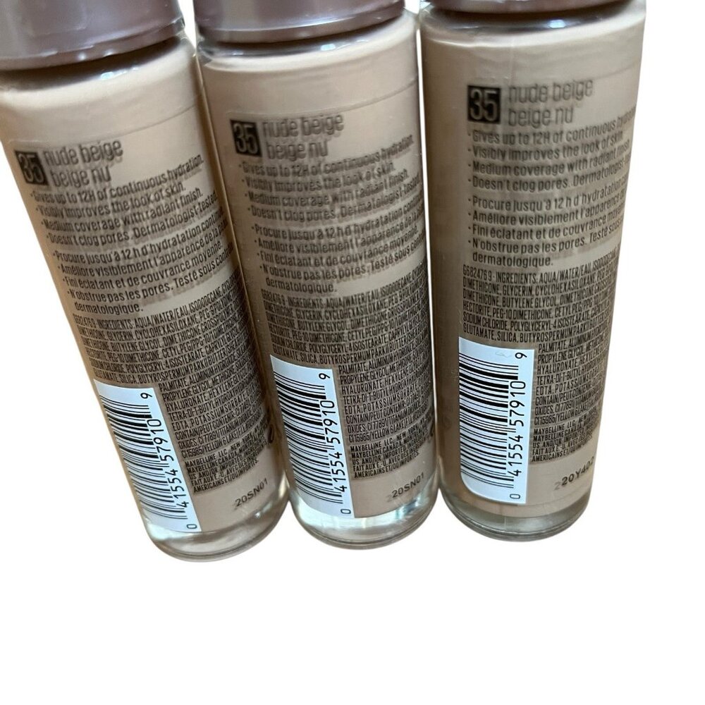 3X Maybelline Dream Radiant Liquid Hydrating Foundation 35 NUDE BEIGE 1 fl.oz - Picture 4 of 4